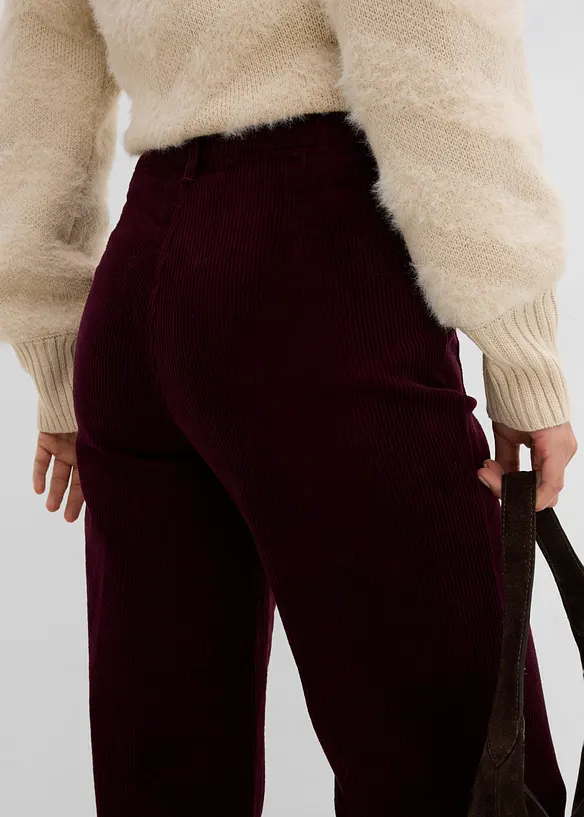 Pantaloni in velluto a coste di cotone elasticizzato, bonprix