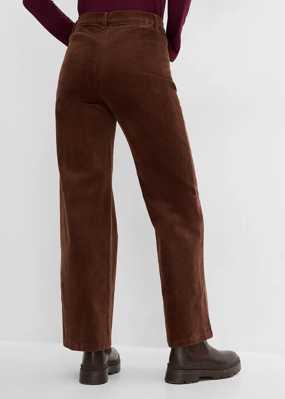 Pantaloni in velluto a coste di cotone elasticizzato, bonprix
