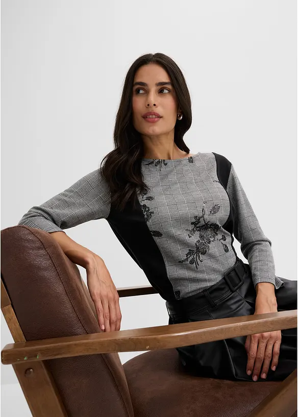 Maglia jacquard con ricami, bonprix