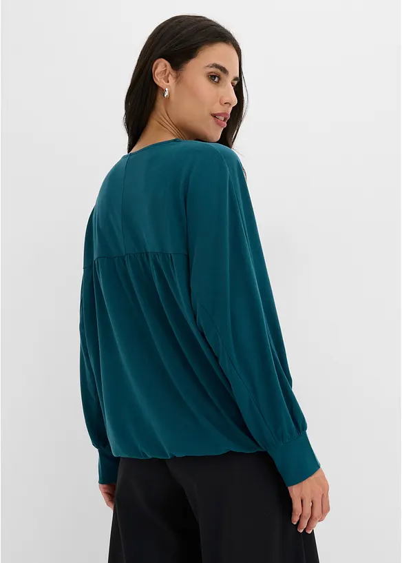 Maglia lunga in viscosa con maniche a pipistrello, bonprix