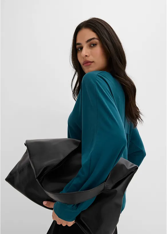Maglia lunga in viscosa con maniche a pipistrello, bonprix