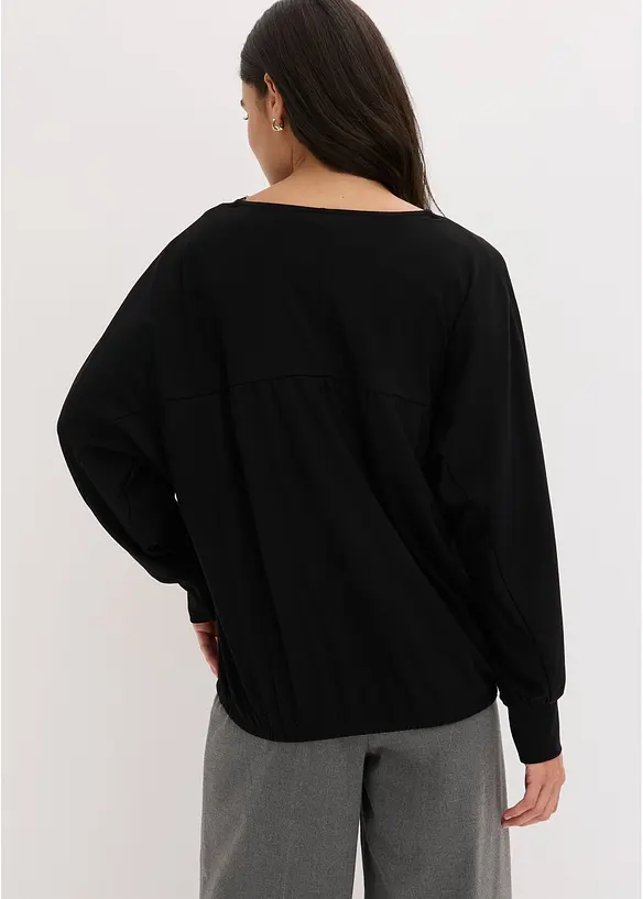 Maglia lunga in viscosa con maniche a pipistrello, bonprix