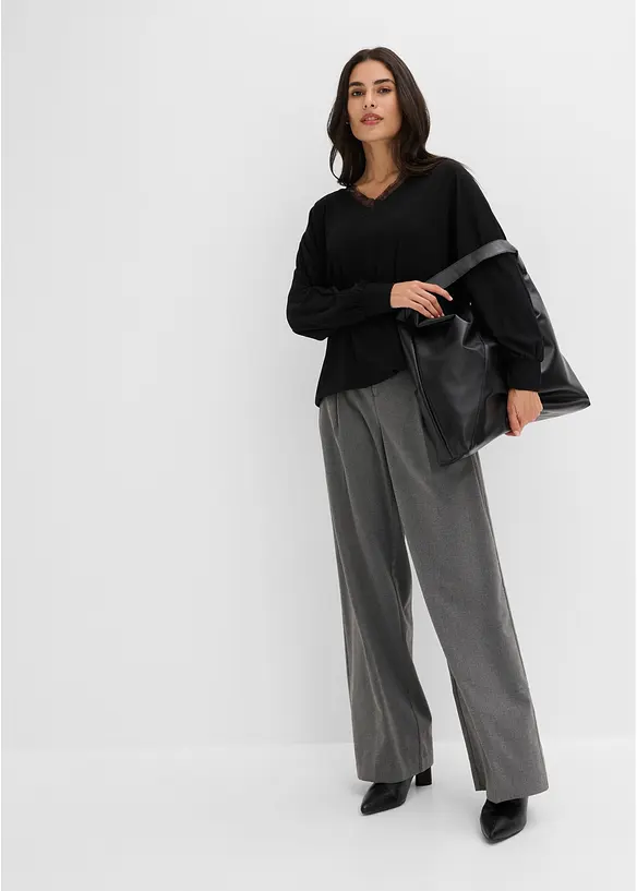 Maglia lunga in viscosa con maniche a pipistrello, bonprix