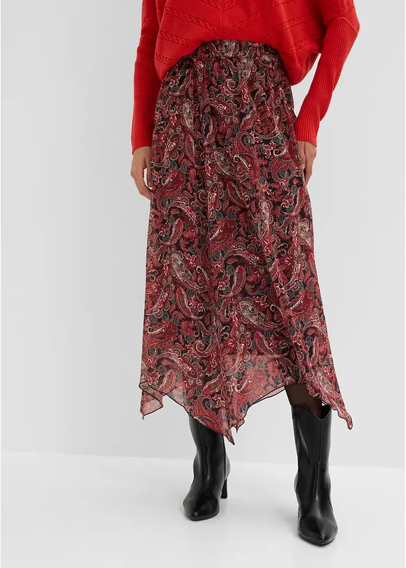 Gonna in chiffon con fondo asimmetrico, bonprix