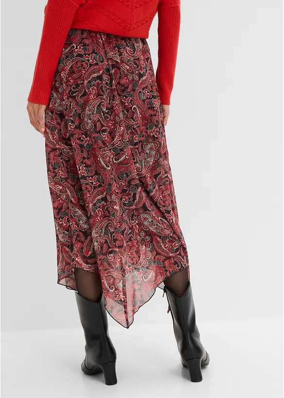 Gonna in chiffon con fondo asimmetrico, bonprix