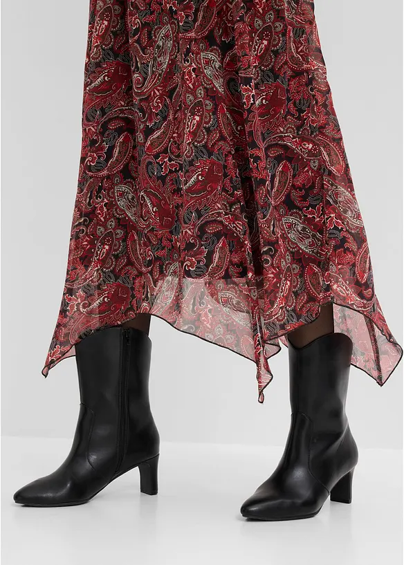 Gonna in chiffon con fondo asimmetrico, bonprix