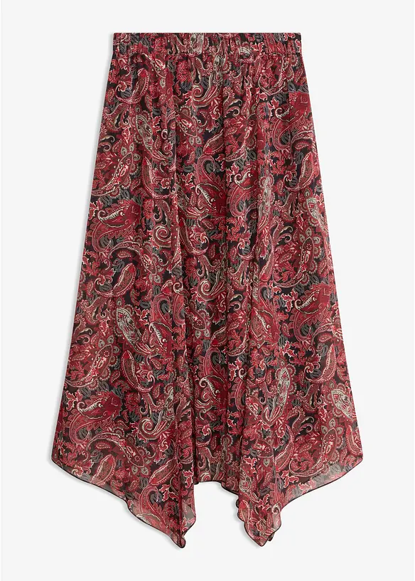 Gonna in chiffon con fondo asimmetrico, bonprix