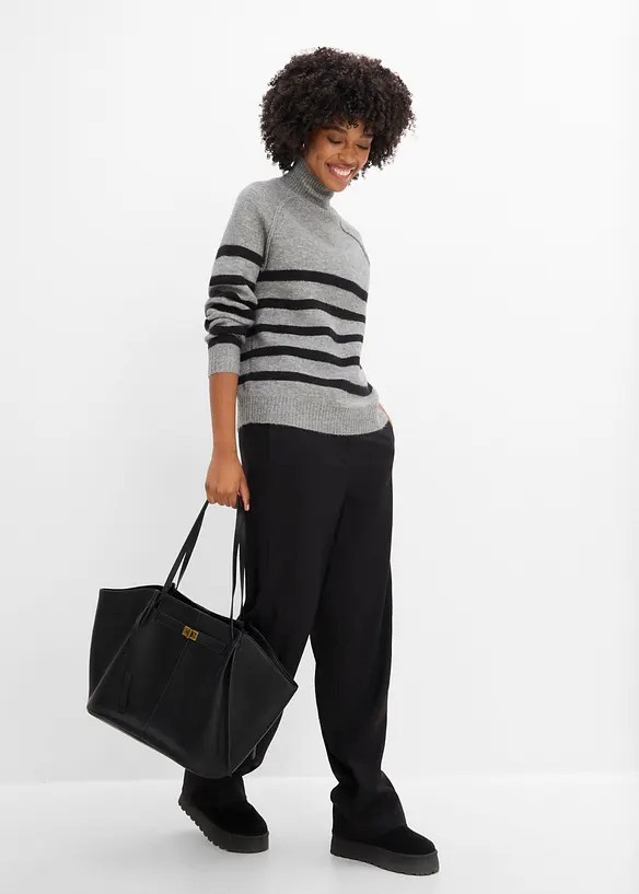 Maglione ampio a collo alto, bonprix