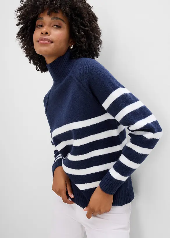 Maglione ampio a collo alto, bonprix