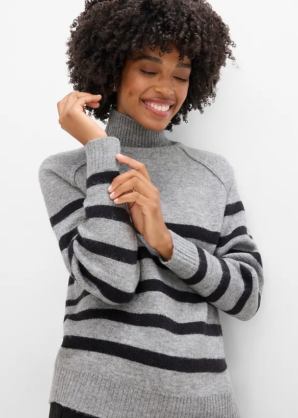 Maglione ampio a collo alto, bonprix