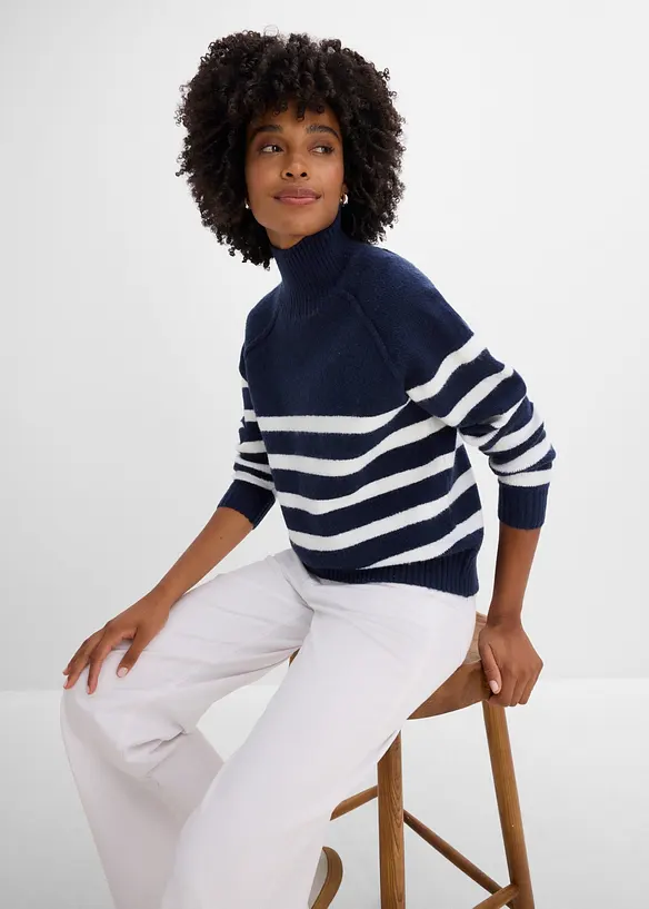 Maglione ampio a collo alto, bonprix