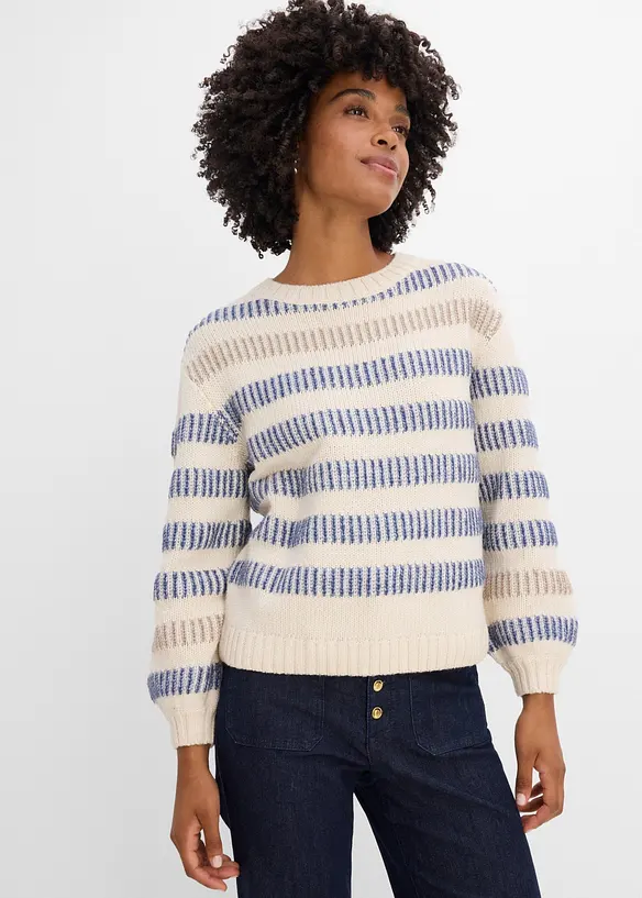 Maglione in maglia operata, bonprix