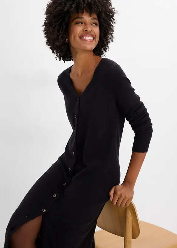 Abito in maglia con bottoni, bonprix