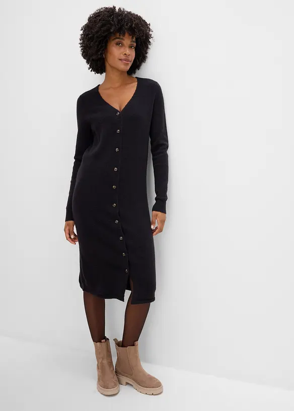 Abito in maglia con bottoni, bonprix