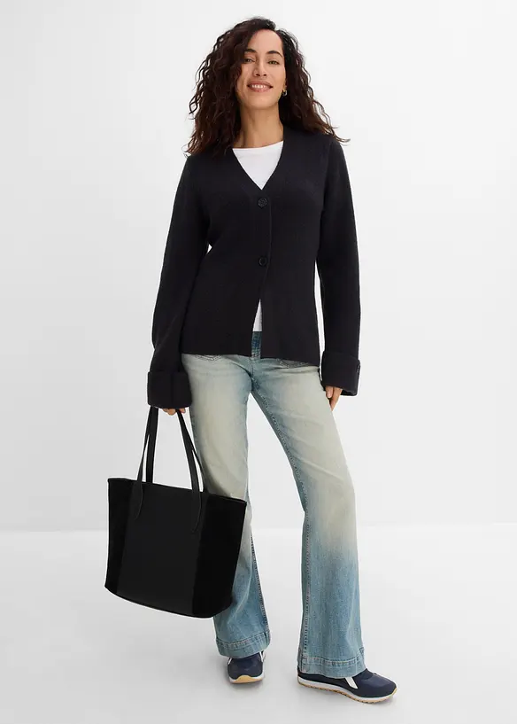 Cardigan in maglia fine sfiancato, bonprix