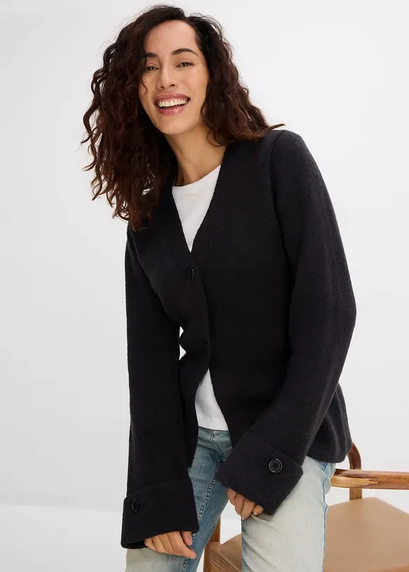 Cardigan in maglia fine sfiancato, bonprix