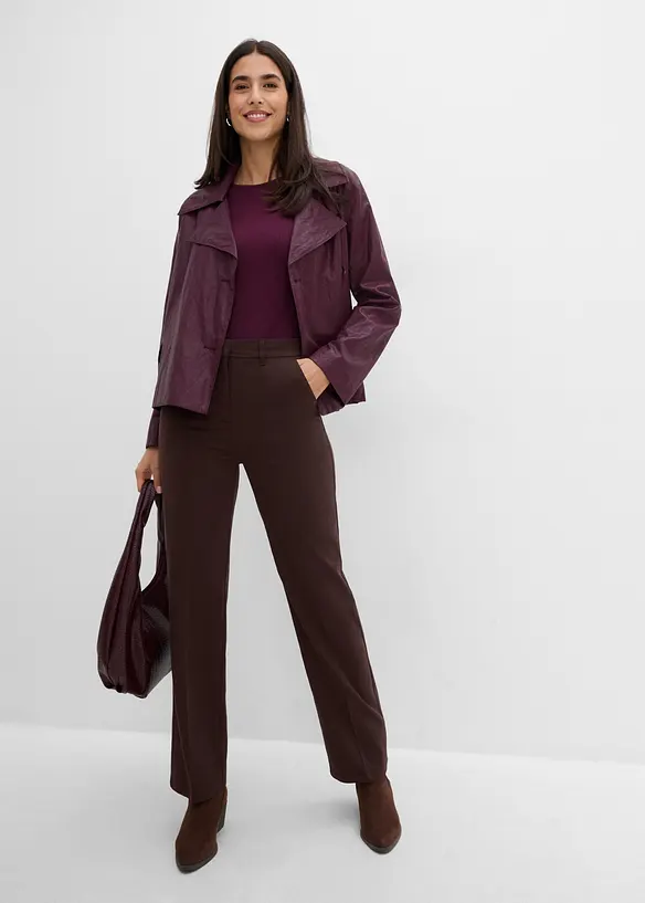 Pantaloni in misto viscosa effetto lana, bonprix