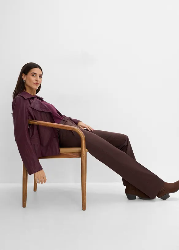 Pantaloni in misto viscosa effetto lana, bonprix