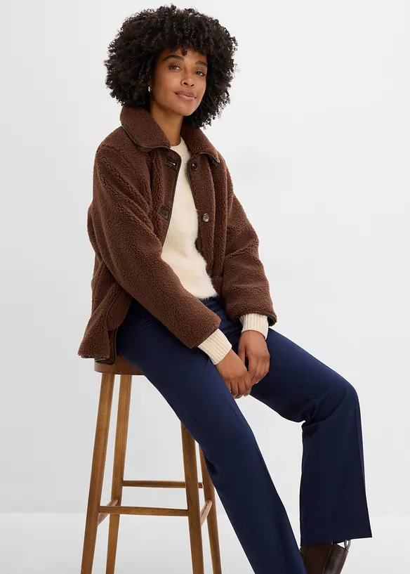 Pantaloni in misto viscosa effetto lana, bonprix