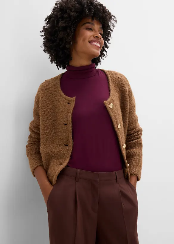 Pantaloni larghi in simil lana misto viscosa, bonprix