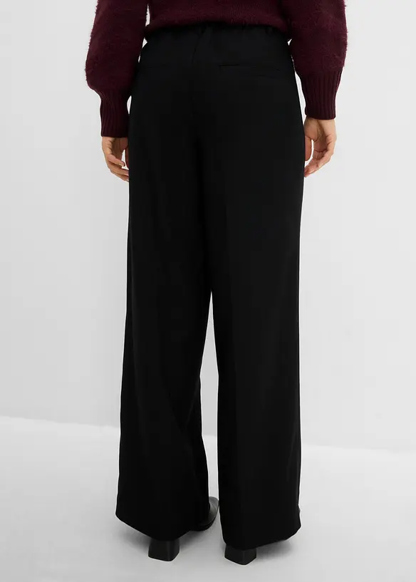 Pantaloni larghi in simil lana misto viscosa, bonprix