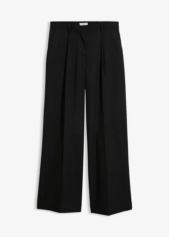 Pantaloni larghi in simil lana misto viscosa, bonprix