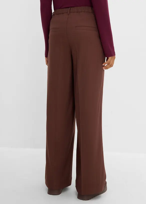 Pantaloni larghi in simil lana misto viscosa, bonprix