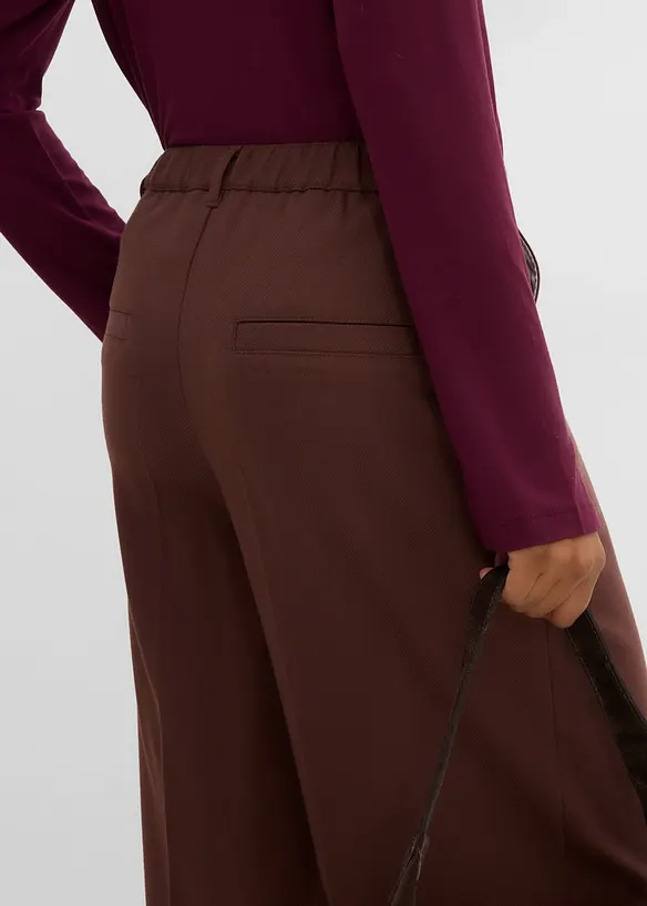 Pantaloni larghi in simil lana misto viscosa, bonprix