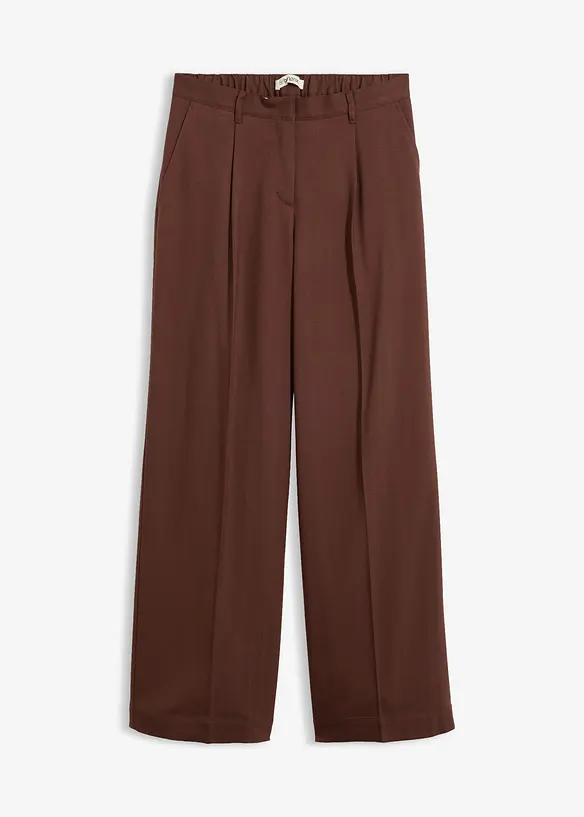 Pantaloni larghi in simil lana misto viscosa, bonprix