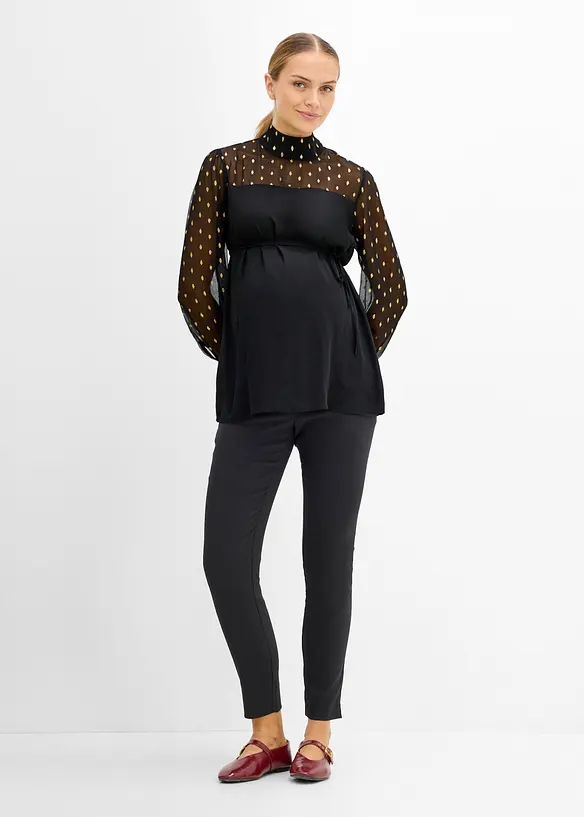 Blusa pr&eacute;maman elegante con maniche trasparenti, bonprix