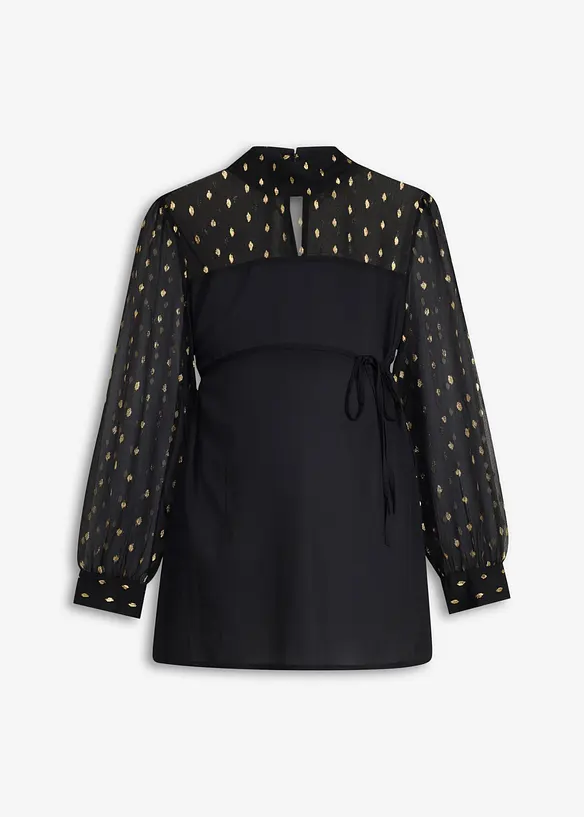 Blusa pr&eacute;maman elegante con maniche trasparenti, bonprix