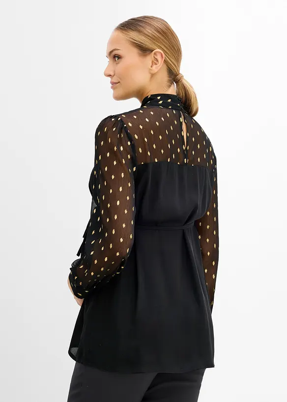 Blusa pr&eacute;maman elegante con maniche trasparenti, bonprix
