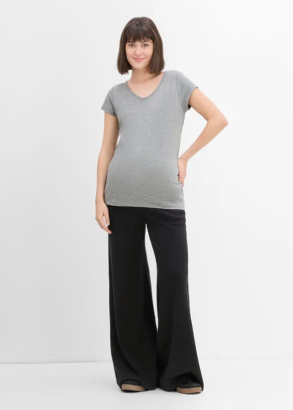 Pantaloni pr&eacute;maman a gamba dritta in morbida maglia, bonprix