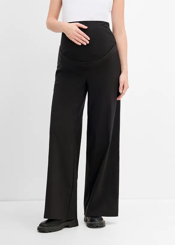 Pantaloni pr&eacute;maman elasticizzati con piega stirata, wide leg, bonprix