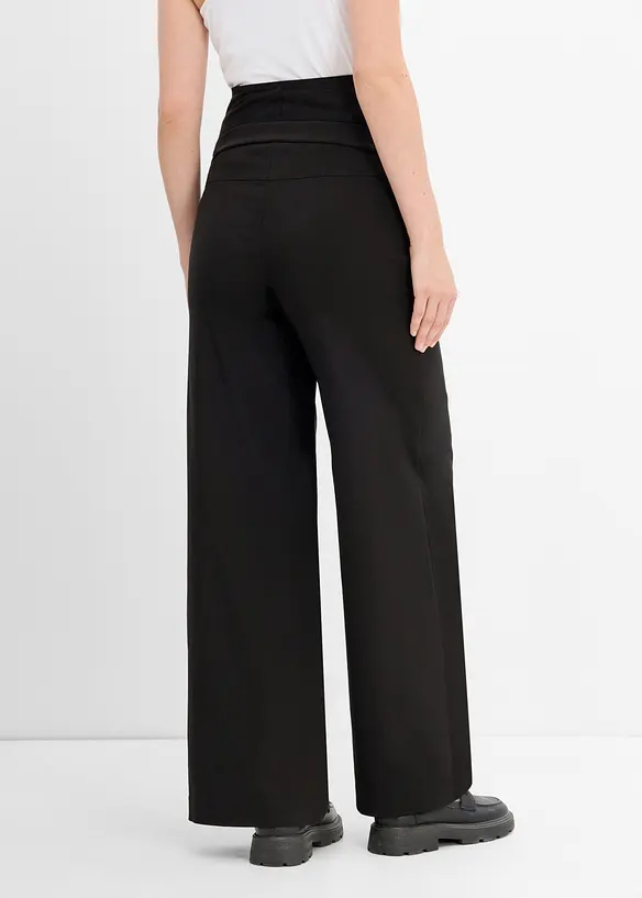 Pantaloni pr&eacute;maman elasticizzati con piega stirata, wide leg, bonprix