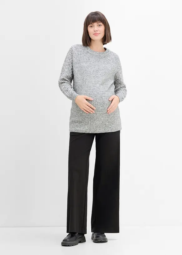 Pantaloni pr&eacute;maman elasticizzati con piega stirata, wide leg, bonprix