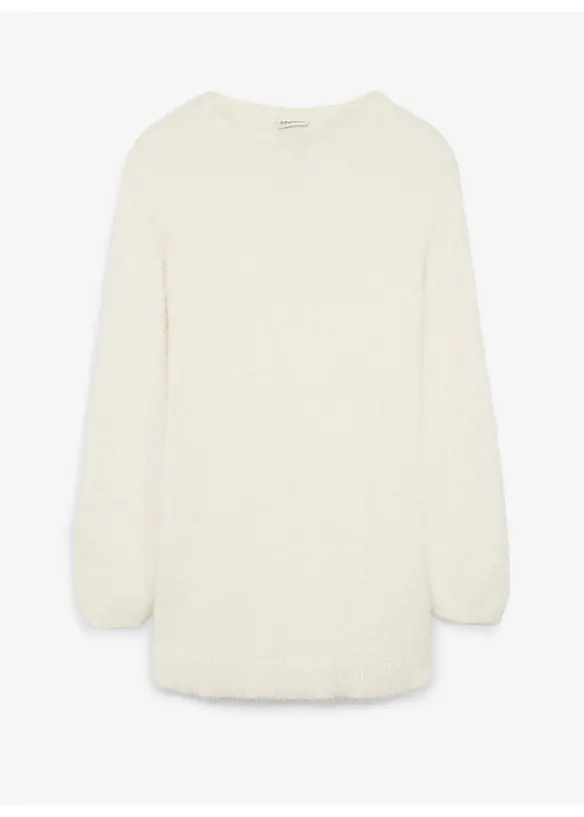 Maglione pr&eacute;maman 2 in 1 effetto peluche con spacchi laterali, bonprix
