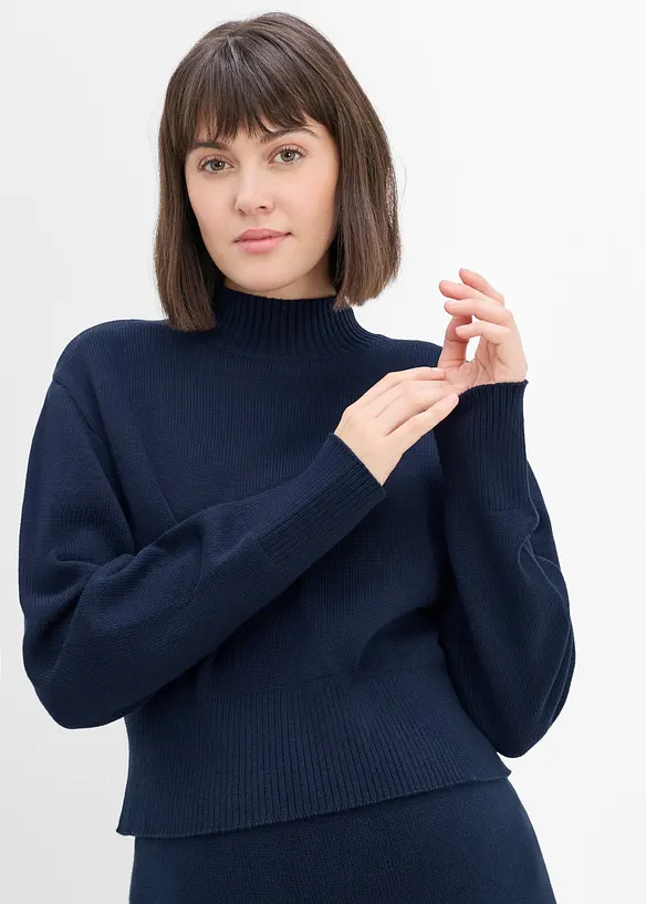 Completo pr&eacute;maman con maglione e gonna in maglia di puro cotone biologico, bonprix