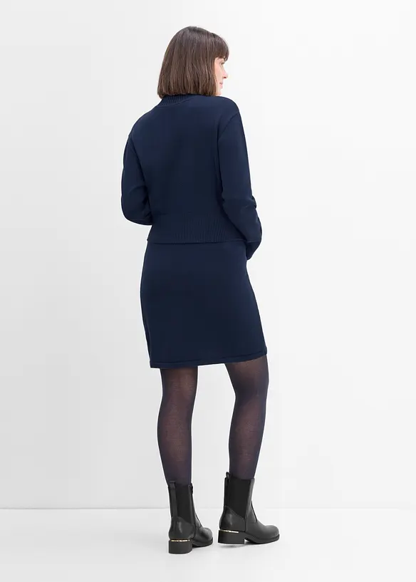 Completo pr&eacute;maman con maglione e gonna in maglia di puro cotone biologico, bonprix