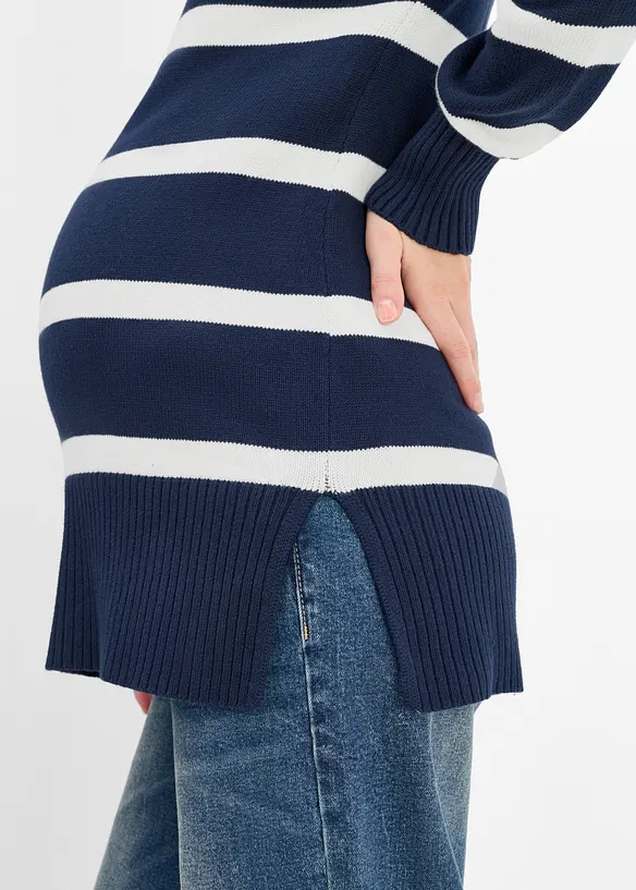 Maglione pr&eacute;maman e da allattamento in puro cotone biologico, bonprix