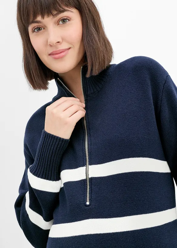 Maglione pr&eacute;maman e da allattamento in puro cotone biologico, bonprix