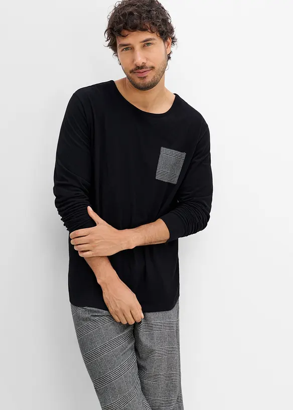 Pigiama con pantaloni in flanella, bonprix
