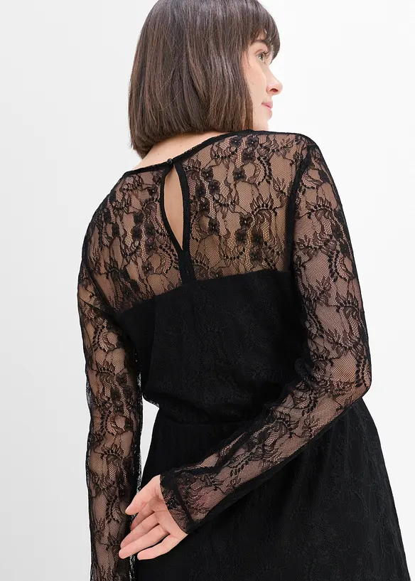 Abito pr&eacute;maman in pizzo e jersey, bonprix