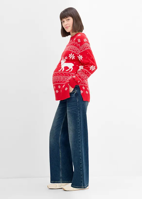 Jeans pr&eacute;maman in cotone biologico, wide leg, bonprix