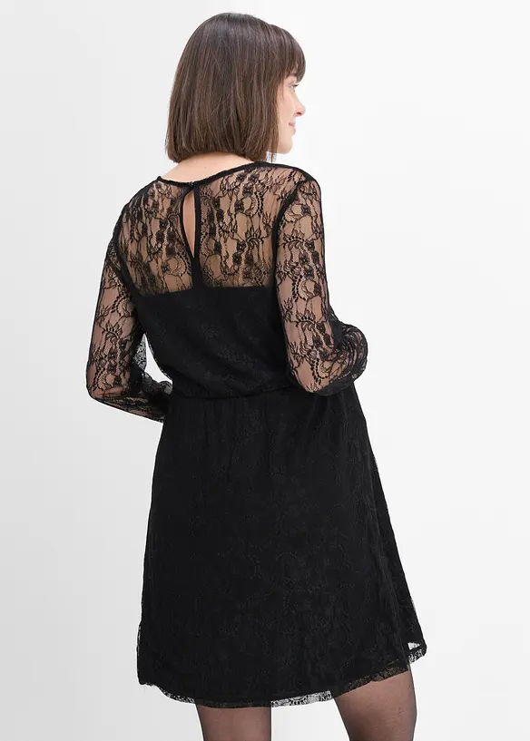 Abito pr&eacute;maman in pizzo e jersey, bonprix