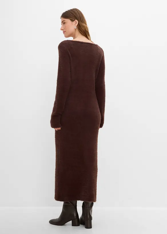 Abito midi in maglia a filato peloso, bonprix