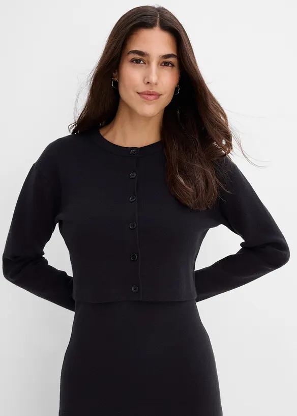 Abito e cardigan in jersey (set 2 pezzi), bonprix