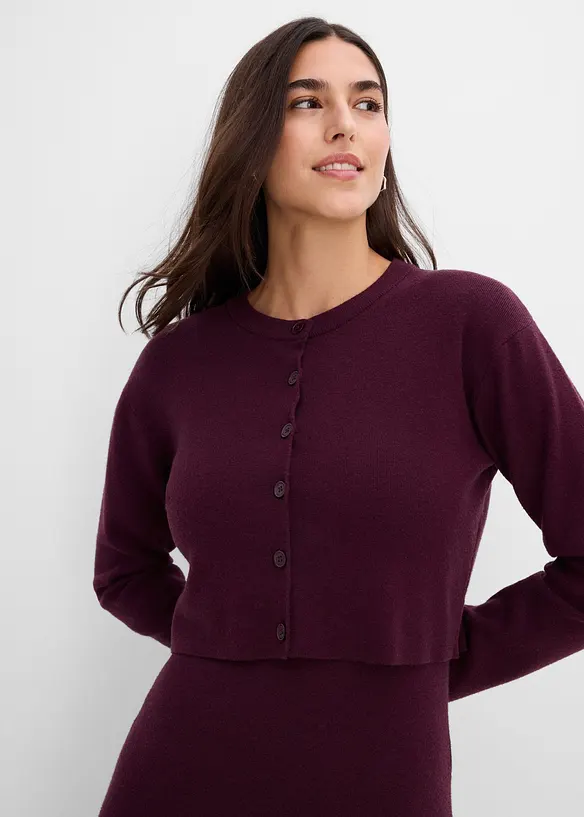 Abito e cardigan in jersey (set 2 pezzi), bonprix