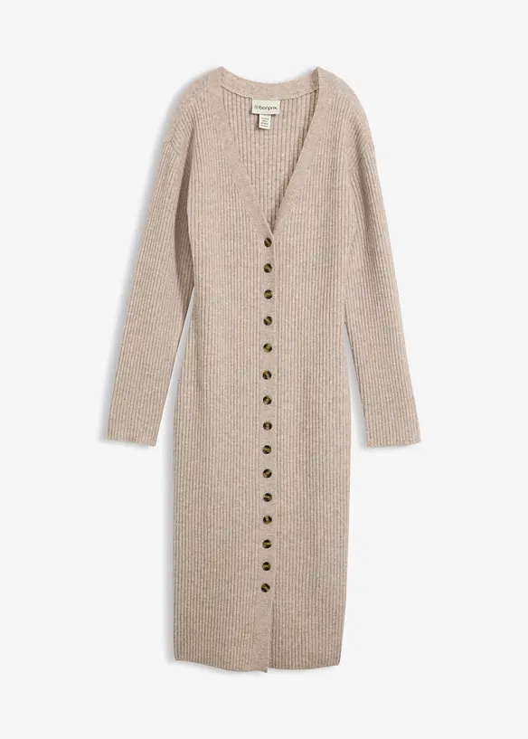 Abito midi in maglia con bottoni, bonprix