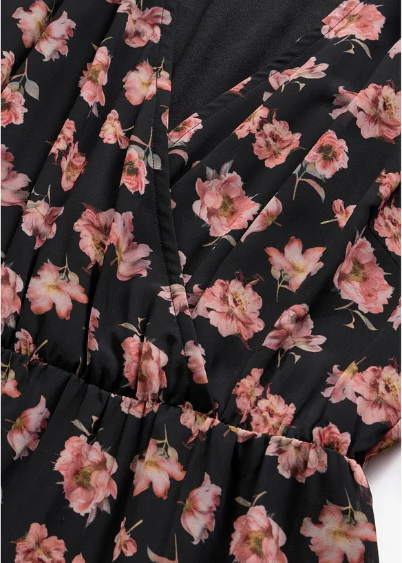 Abito midi in chiffon stampato, bonprix